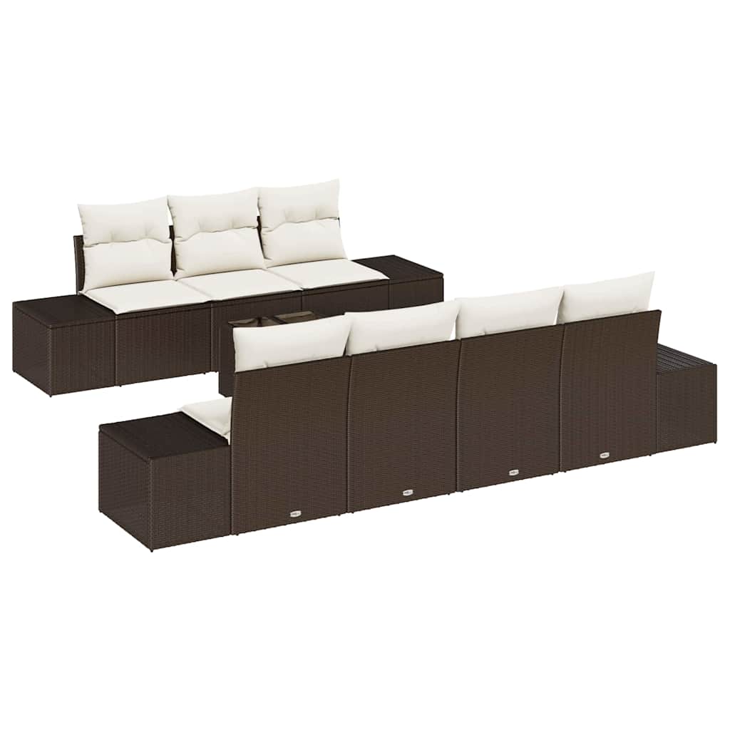 Sofa Set 8 Stk. Braun [Synthetisch]: Poly Rattan