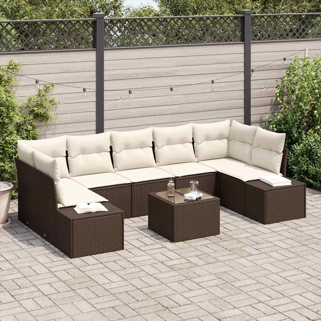 Sofa Set 8 stk. Braun [Synthetisch]: Poly Rattan