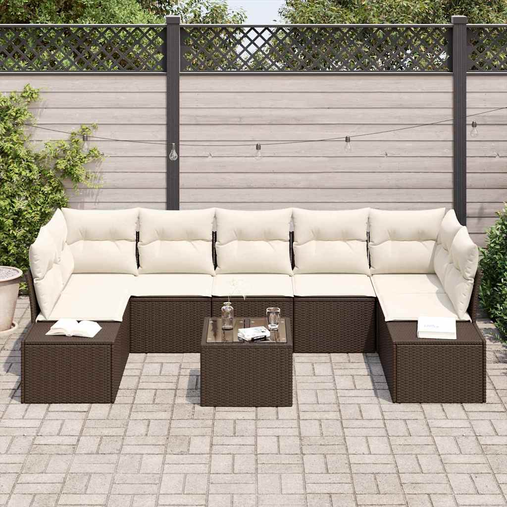 Sofa Set 8 stk. Braun [Synthetisch]: Poly Rattan