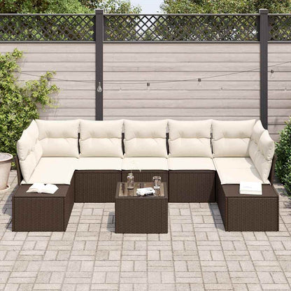 Sofa Set 8 stk. Braun [Synthetisch]: Poly Rattan