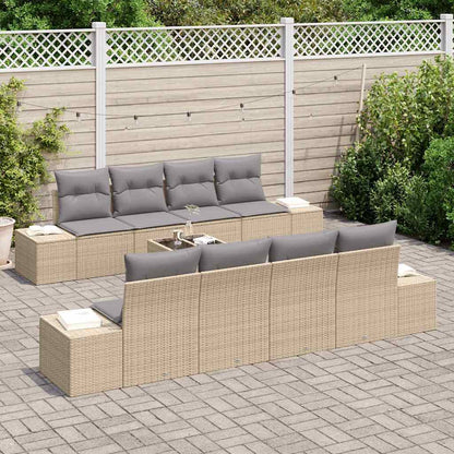 Sofa Set 7 stk. Beige und Hellgrau 55 x 55 x 37 cm