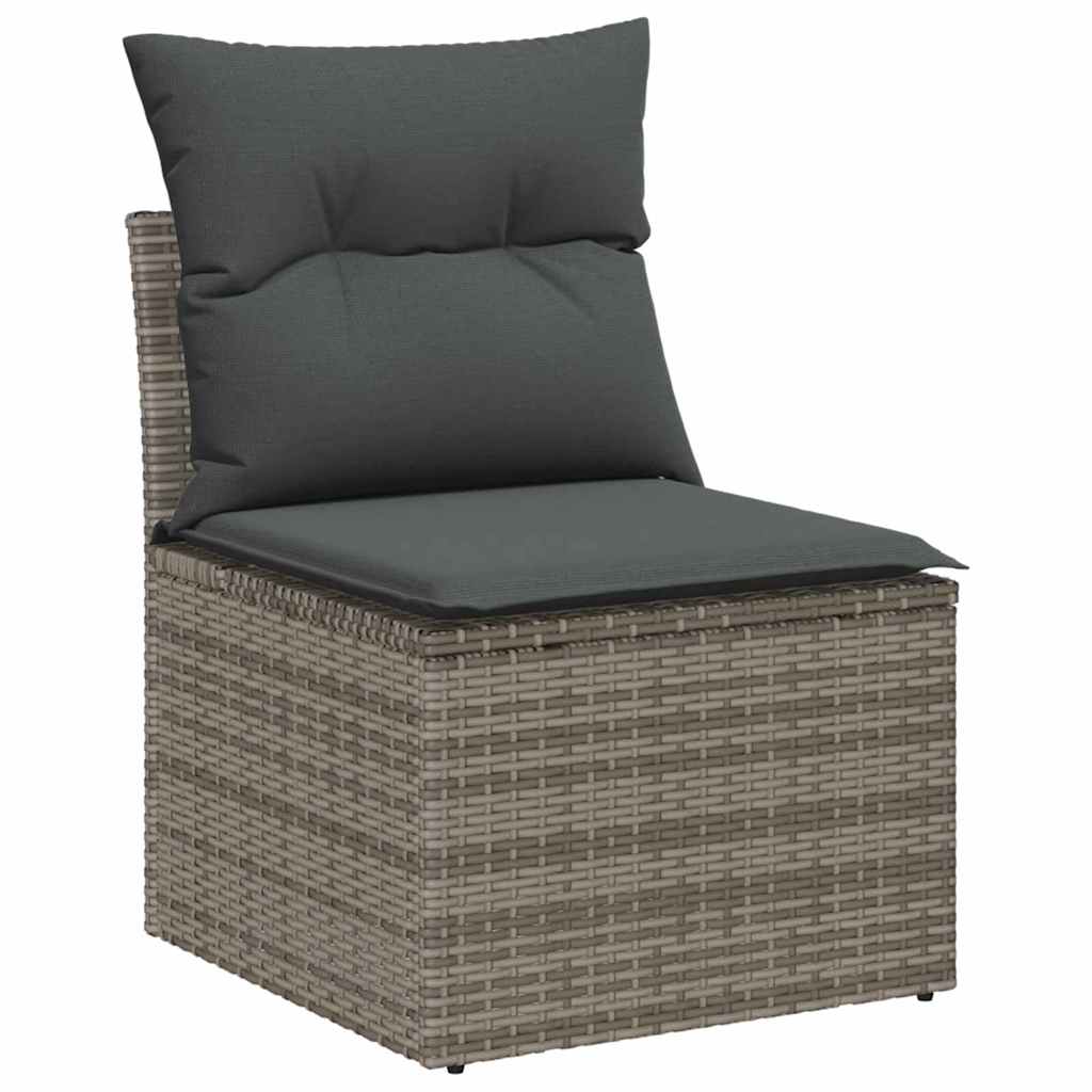 Sofa Set 5 stk. Grau [Synthetisch]: Poly Rattan