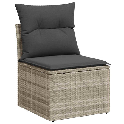 Gartensofa-set 5 stk. Hellgrau Poly-Rattan
