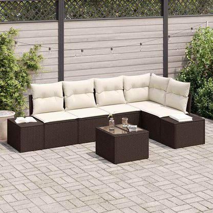 Gartensofa-set 6 stk. Braun Poly-Rattan