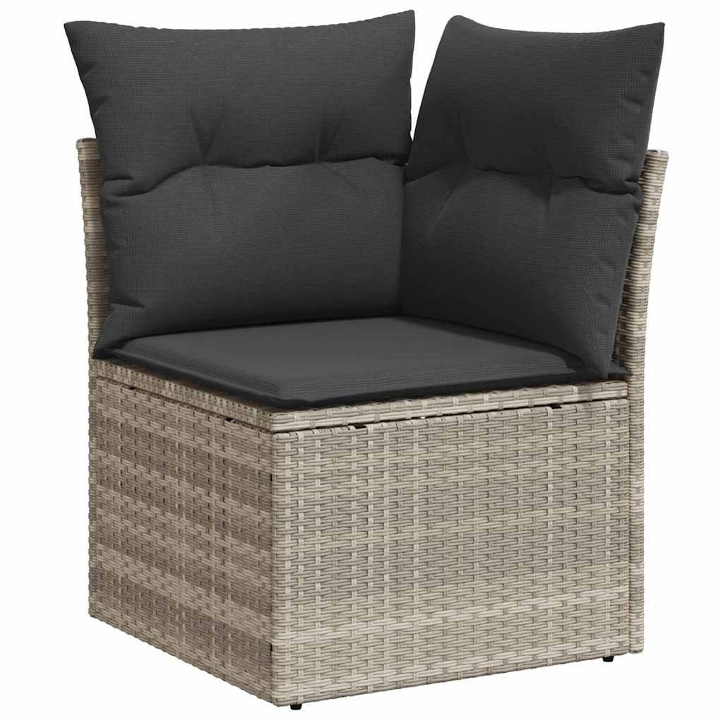 Gartensofa-set 6 stk. Hellgrau Poly-Rattan
