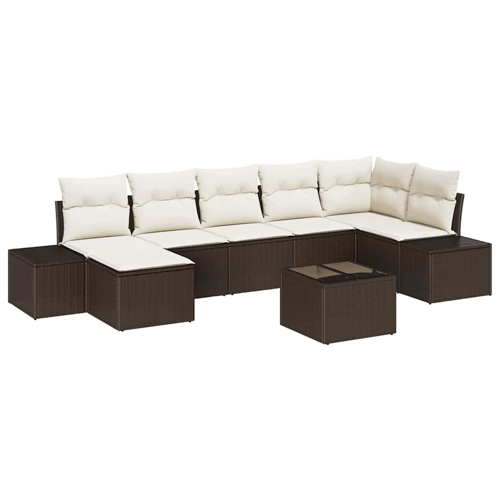 Gartensofa-set 8 stk. Braun Poly-Rattan