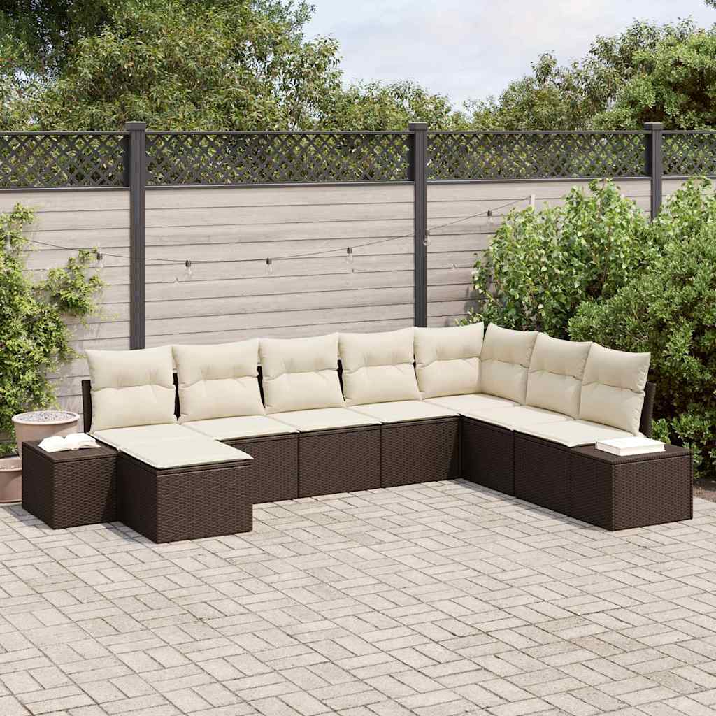 Gartensofa-set 8 Stk. Poly-Rattan