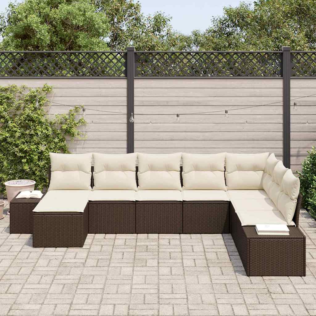 Gartensofa-set 8 Stk. Poly-Rattan