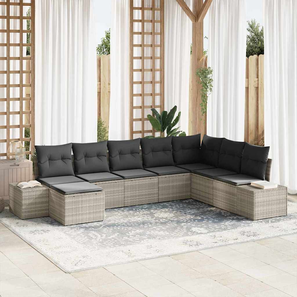 Gartensofa-set 8 stk. Poly-Rattan