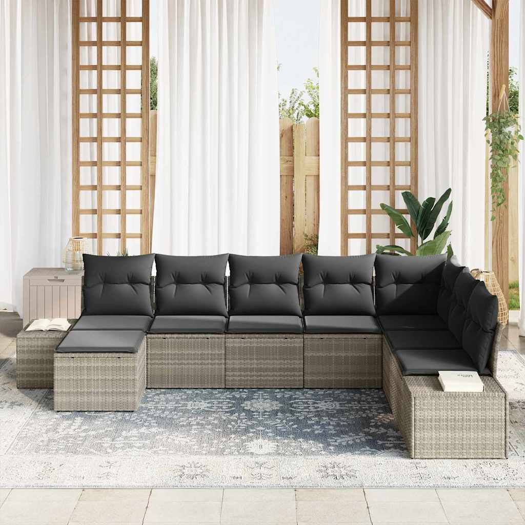 Gartensofa-set 8 stk. Poly-Rattan
