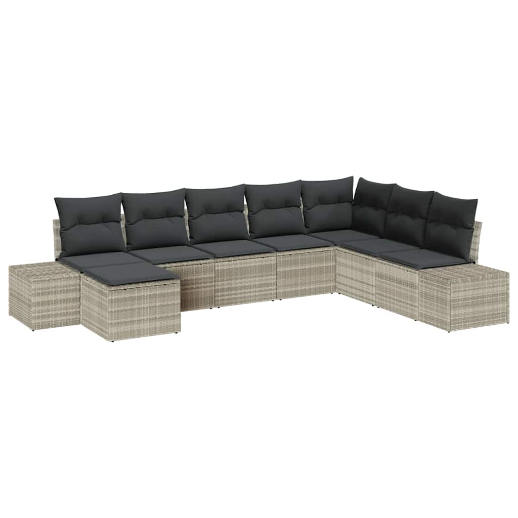 Gartensofa-set 8 stk. Poly-Rattan