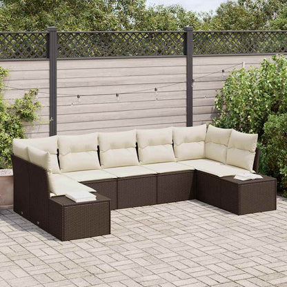 Gartensofa-set 7 stk. Braun Poly-Rattan
