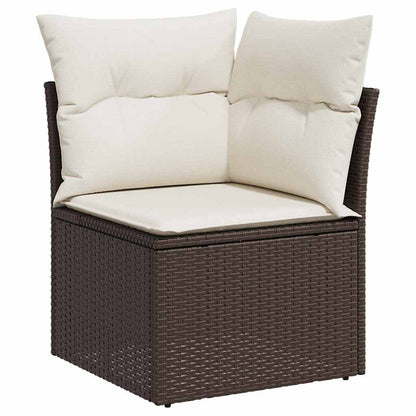 Gartensofa-set 9 stk. Braun Poly-Rattan
