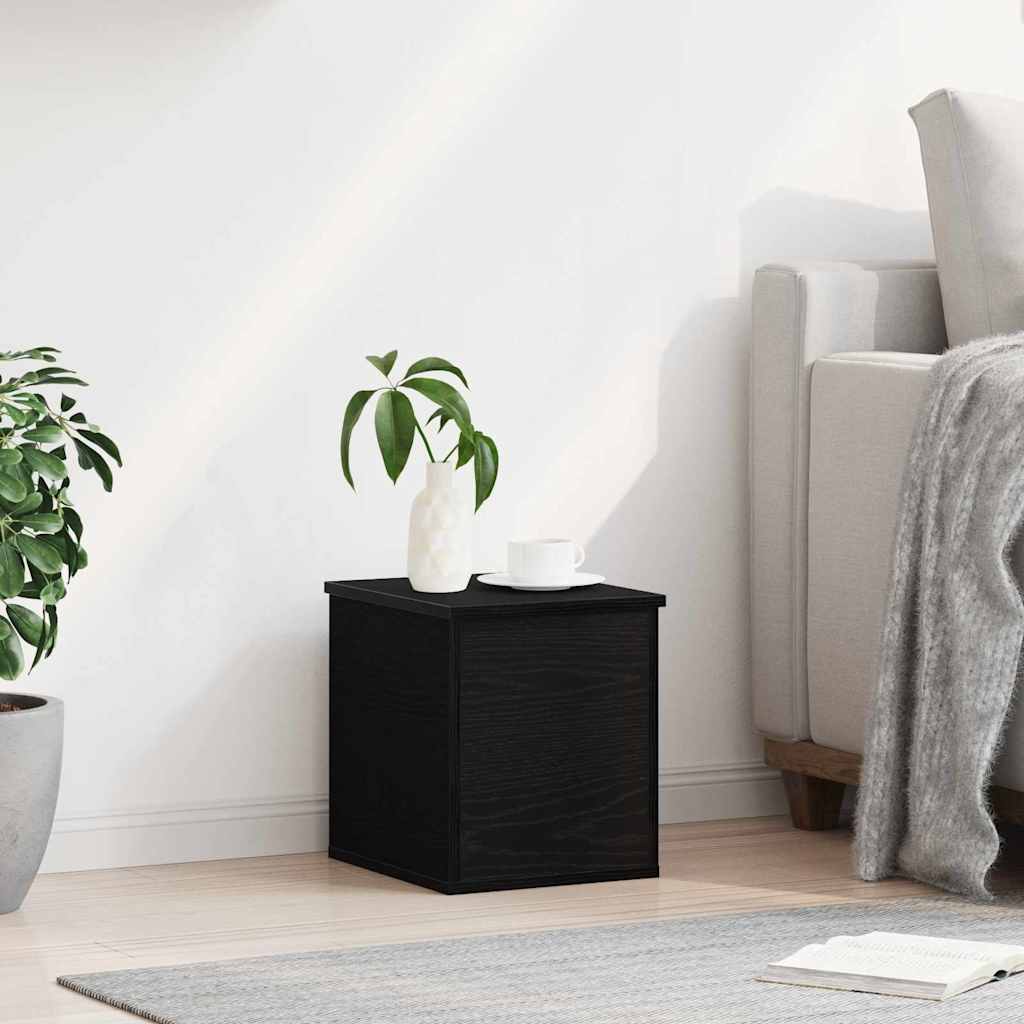 Aufbewahrungsbox Schwarz Eichen-Optik 30 x 35 x 35 cm