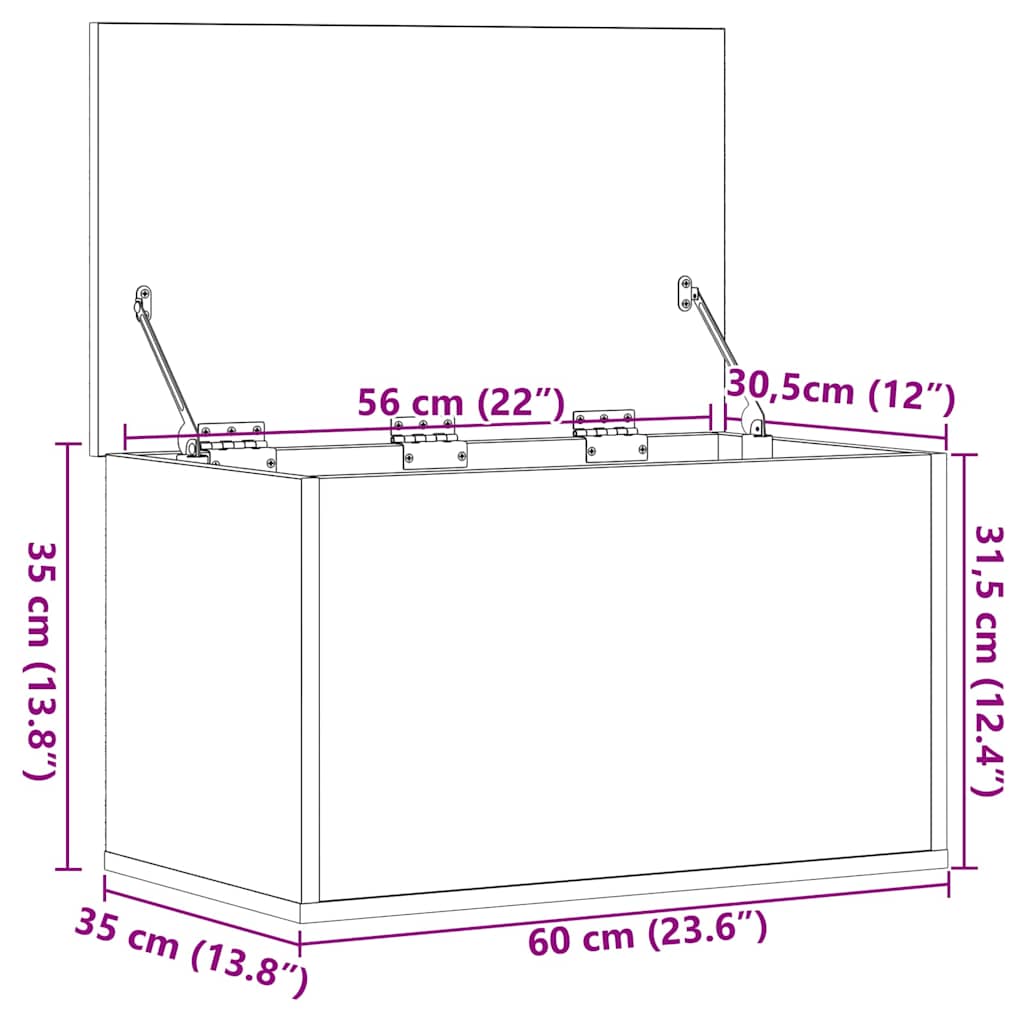 Aufbewahrungsbox Altholz 60 x 35 x 35 cm Holzwerkstoff