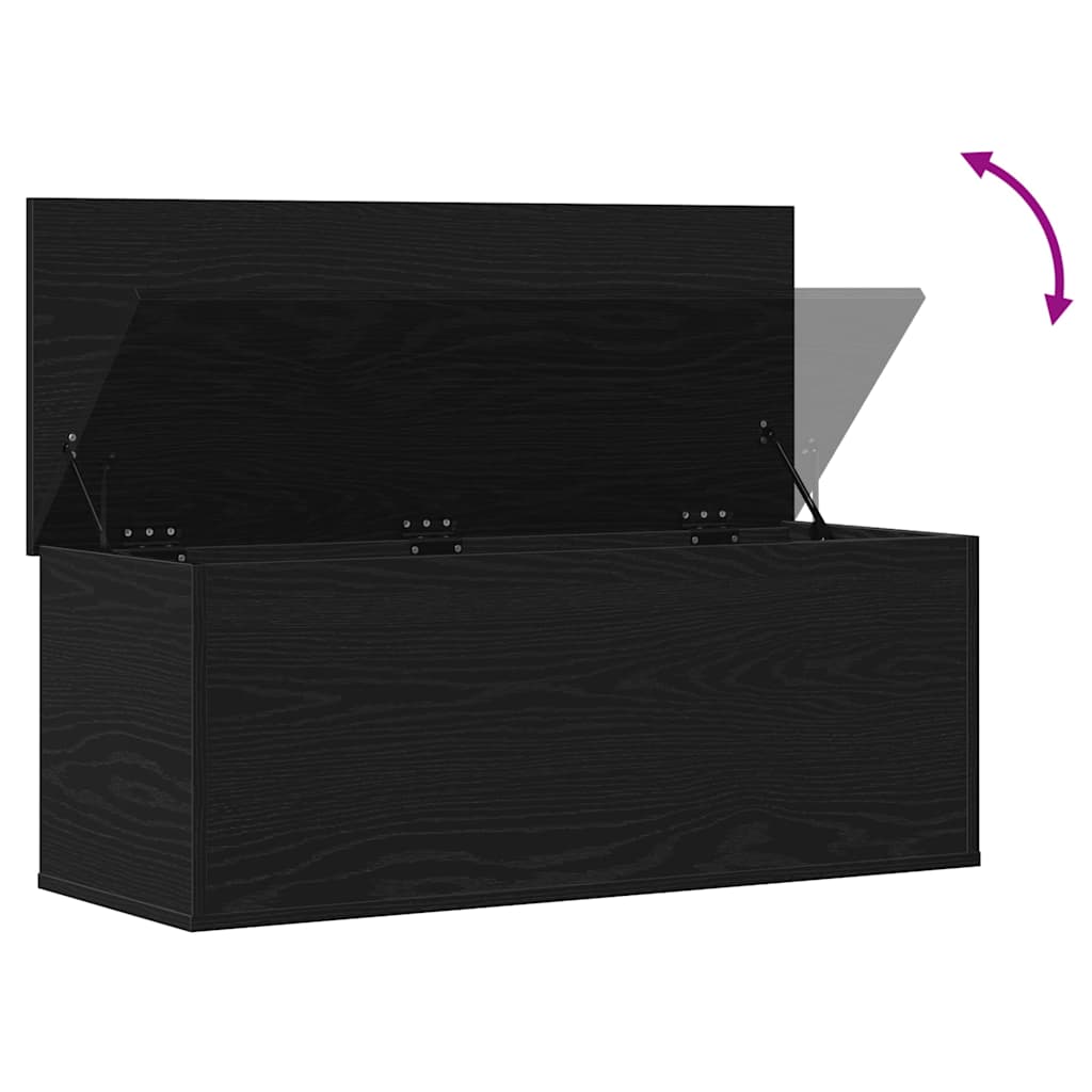 Aufbewahrungsbox Schwarz Eichen-Optik 90 x 35 x 35 cm