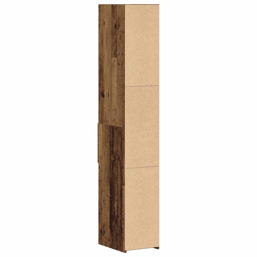 Bücherregal mit Schubladen Altholz 30 x 42,4 x 185,2 cm