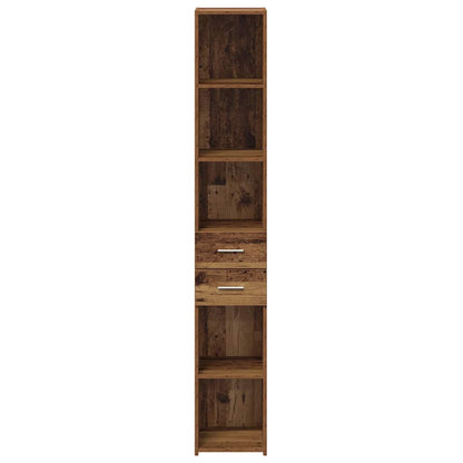 Bücherregal mit Schubladen Altholz 30 x 42,4 x 185,2 cm