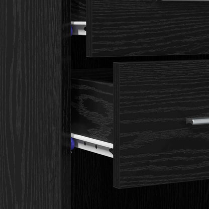 Bücherregal Schwarz Eichen-Optik 30 x 42,4 x 185,2 cm