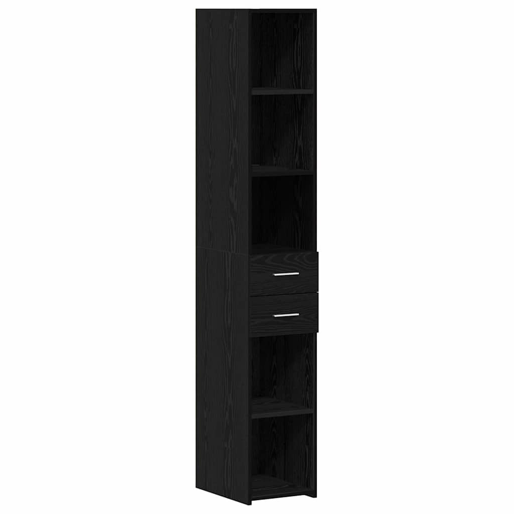Bücherregal Schwarz Eichen-Optik 30 x 42,4 x 185,2 cm
