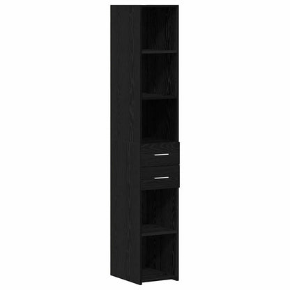 Bücherregal Schwarz Eichen-Optik 30 x 42,4 x 185,2 cm
