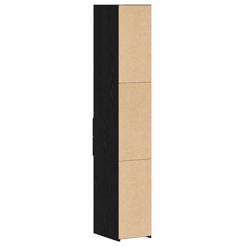 Bücherregal Schwarz Eichen-Optik 30 x 42,4 x 185,2 cm