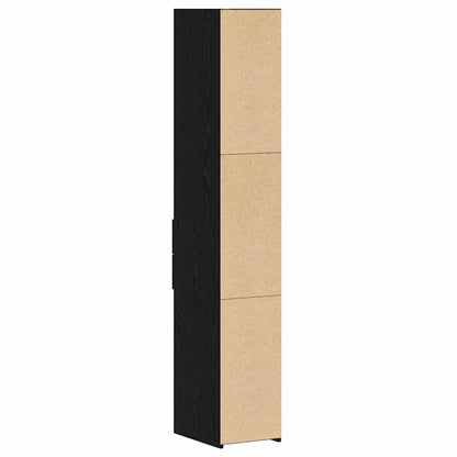 Bücherregal Schwarz Eichen-Optik 30 x 42,4 x 185,2 cm