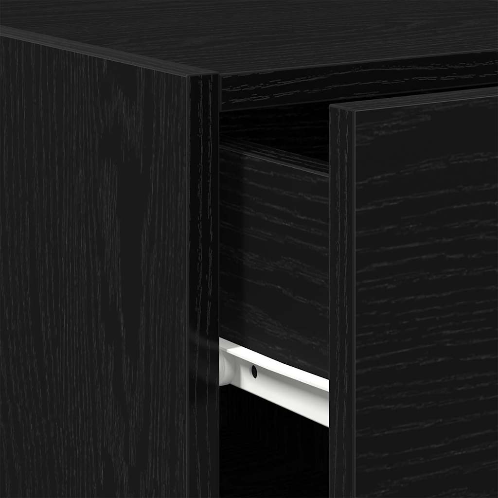 Sideboard mit Schubladen Schwarz Eichen-Optik 30 x 42,5 x 93 cm