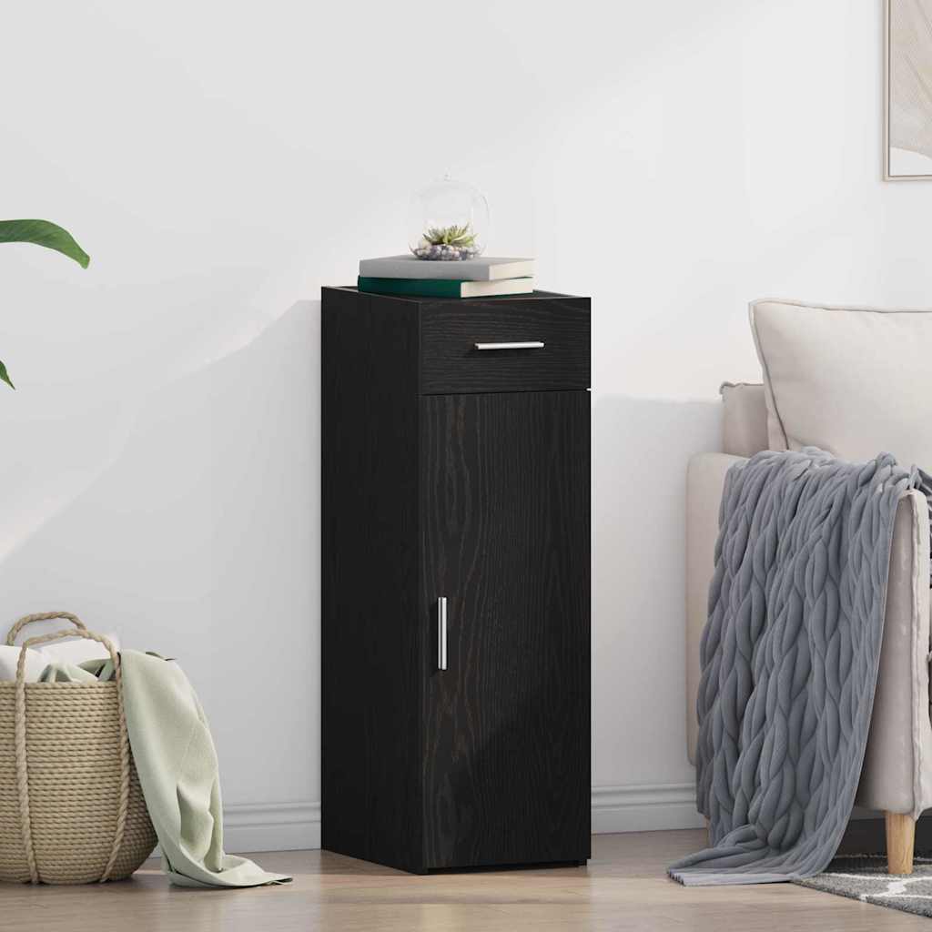 Sideboard mit Schubladen Schwarz Eichen-Optik 30 x 42,5 x 93 cm