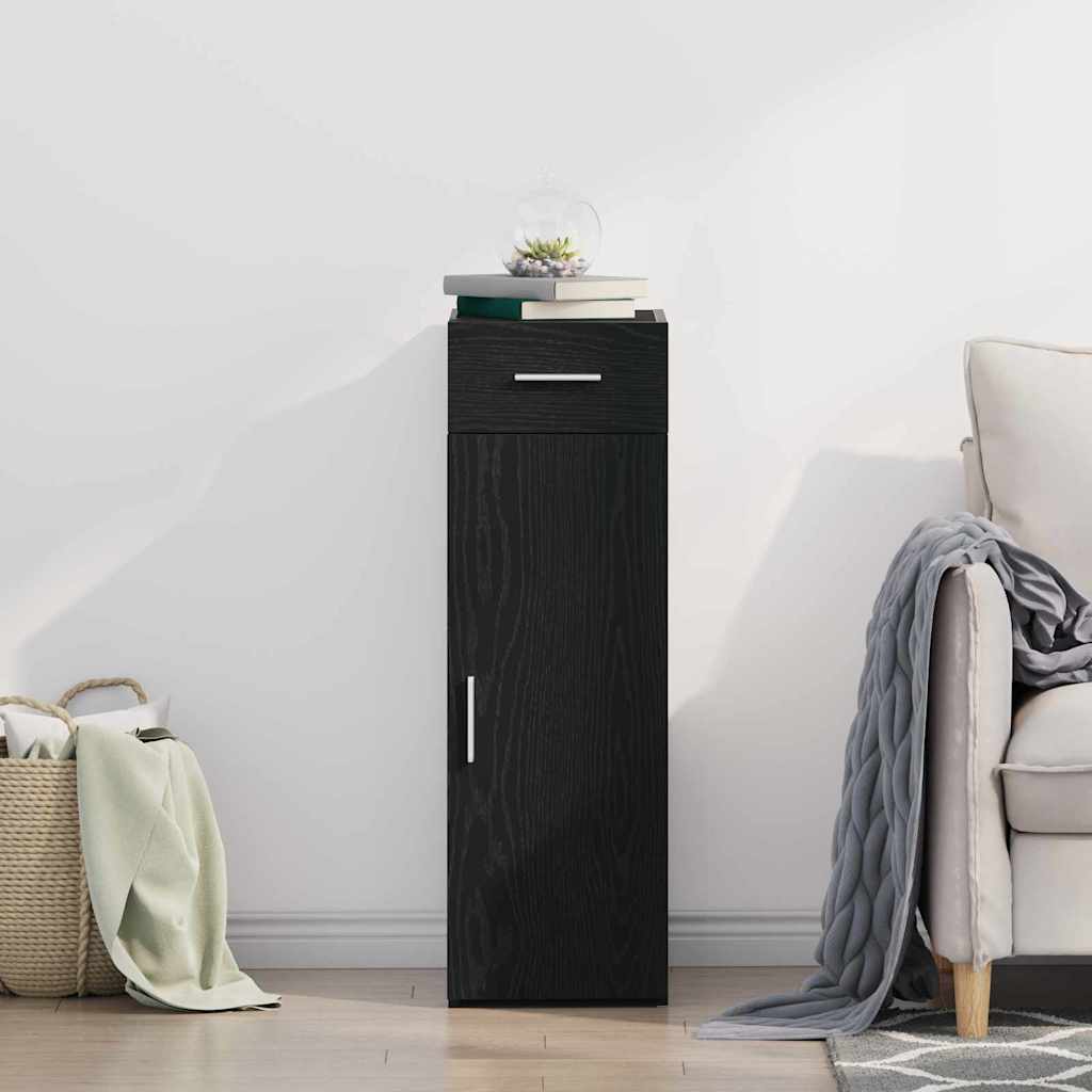 Sideboard mit Schubladen Schwarz Eichen-Optik 30 x 42,5 x 93 cm