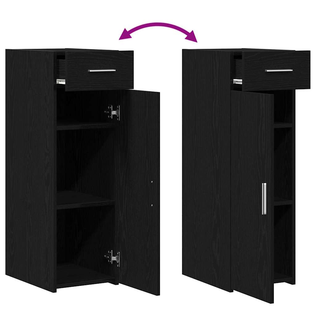 Sideboard mit Schubladen Schwarz Eichen-Optik 30 x 42,5 x 93 cm
