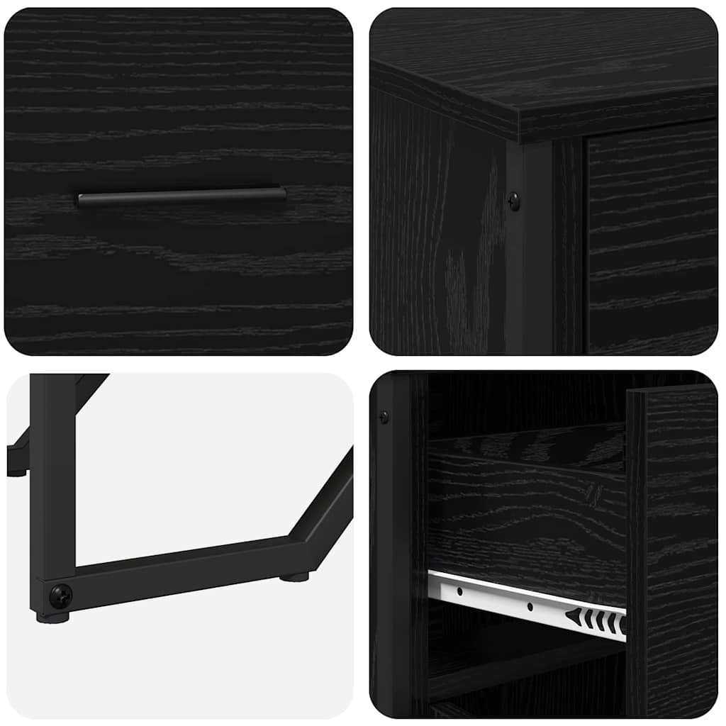 Sideboard Schwarz Eichen-Optik 97 x 32,5 x 74,5 cm