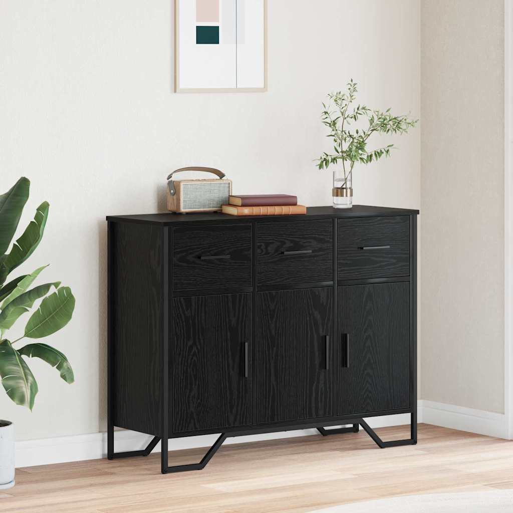 Sideboard Schwarz Eichen-Optik 97 x 32,5 x 74,5 cm