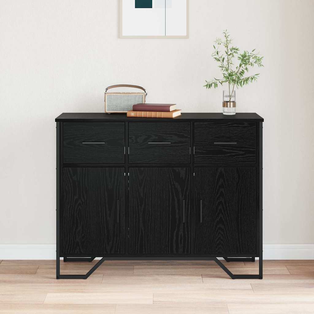 Sideboard Schwarz Eichen-Optik 97 x 32,5 x 74,5 cm