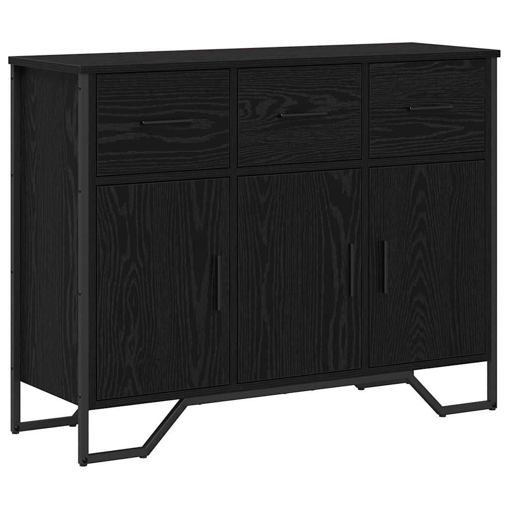Sideboard Schwarz Eichen-Optik 97 x 32,5 x 74,5 cm