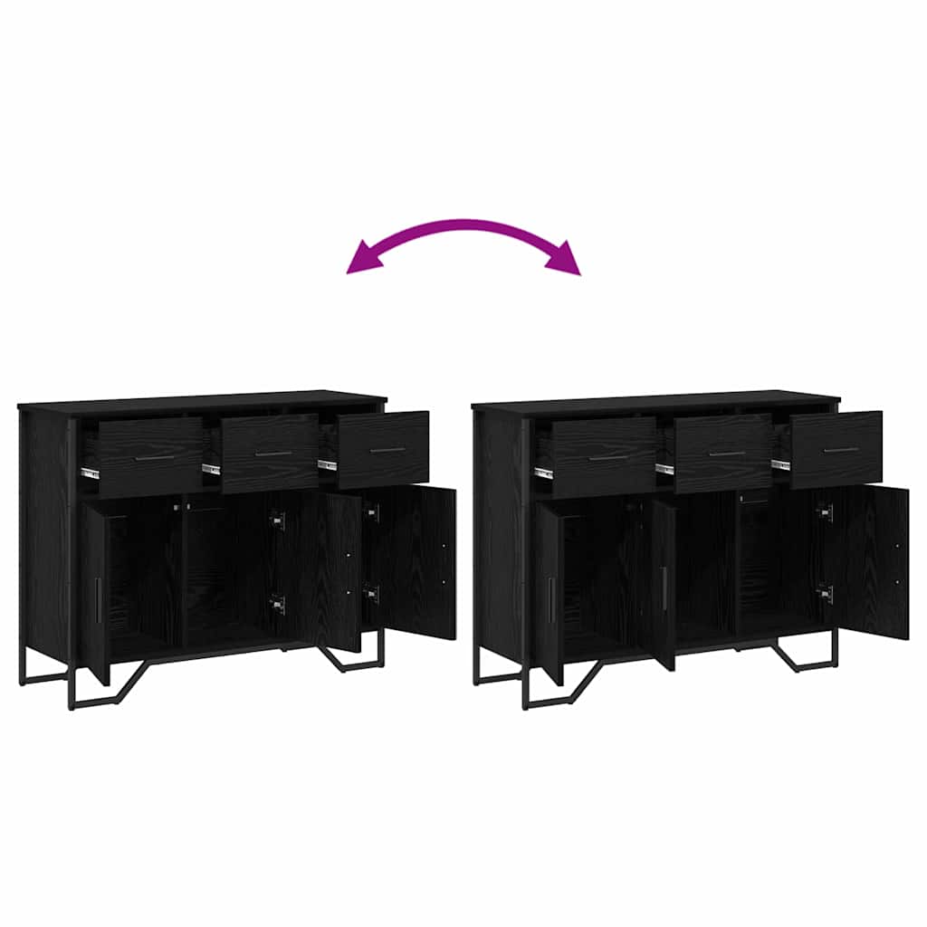 Sideboard Schwarz Eichen-Optik 97 x 32,5 x 74,5 cm
