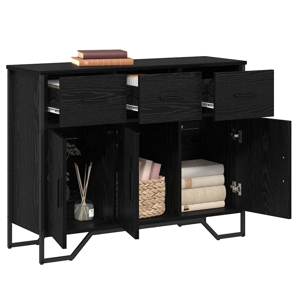 Sideboard Schwarz Eichen-Optik 97 x 32,5 x 74,5 cm