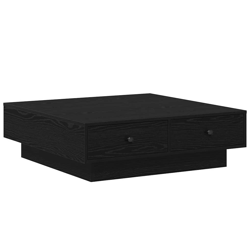 Couchtisch Schwarz Eichen-Optik 90 x 90 x 28 cm Holzwerkstoff
