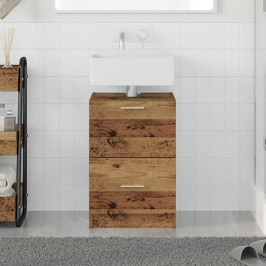Waschtischschrank mit Tür Altholz 40 x 37 x 59 cm Holzwerkstoff