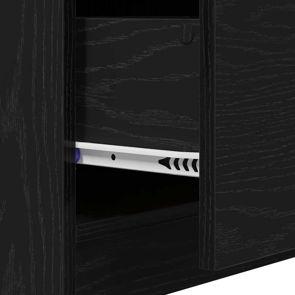 Badezimmerschrank Schwarz Eichen-Optik 40 x 37 x 59 cm