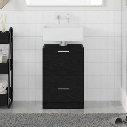 Badezimmerschrank Schwarz Eichen-Optik 40 x 37 x 59 cm