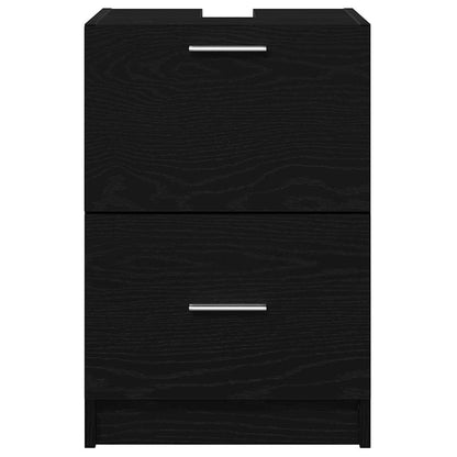 Badezimmerschrank Schwarz Eichen-Optik 40 x 37 x 59 cm