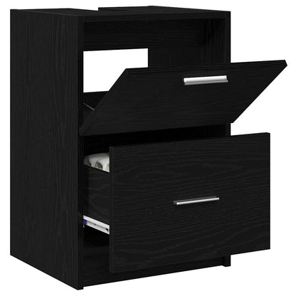 Badezimmerschrank Schwarz Eichen-Optik 40 x 37 x 59 cm