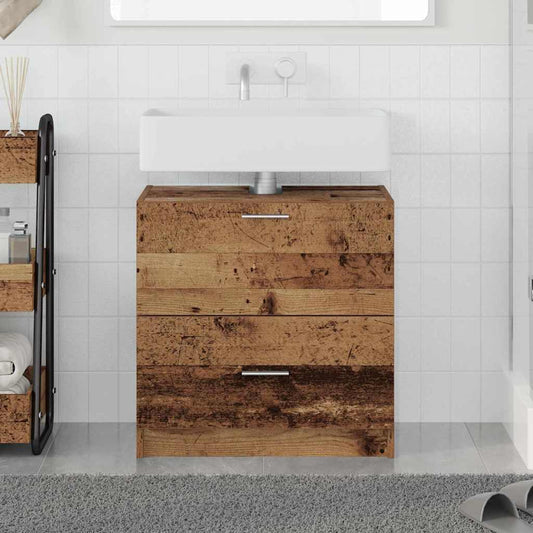 Waschtischschrank mit Tür Altholz 59 x 37 x 59 cm Holzwerkstoff