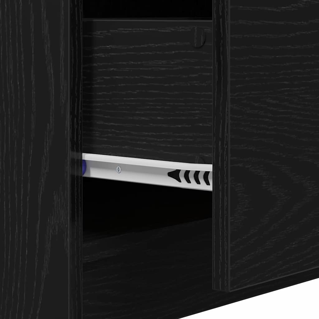 Badezimmerschrank Schwarz Eichen-Optik 59 x 37 x 59 cm