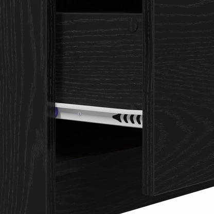 Badezimmerschrank Schwarz Eichen-Optik 59 x 37 x 59 cm