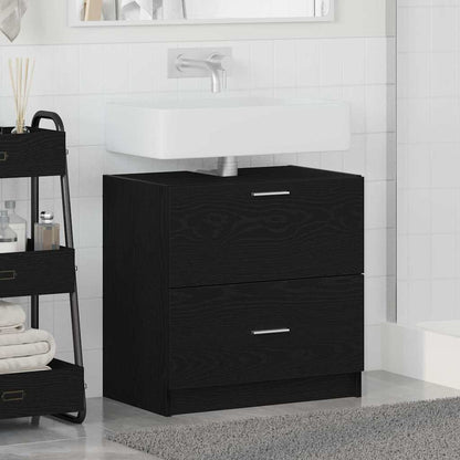 Badezimmerschrank Schwarz Eichen-Optik 59 x 37 x 59 cm