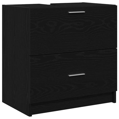 Badezimmerschrank Schwarz Eichen-Optik 59 x 37 x 59 cm