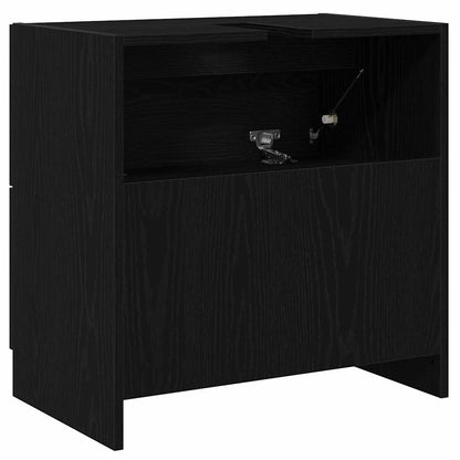 Badezimmerschrank Schwarz Eichen-Optik 59 x 37 x 59 cm