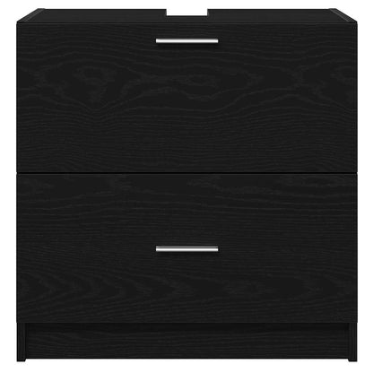 Badezimmerschrank Schwarz Eichen-Optik 59 x 37 x 59 cm